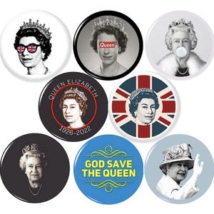 Queen Elizabeth Set of 8 New 1" inch (25 mm) pins Button Badge